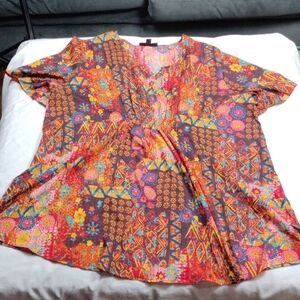 Roaman's Neon Colored Top Size 22W